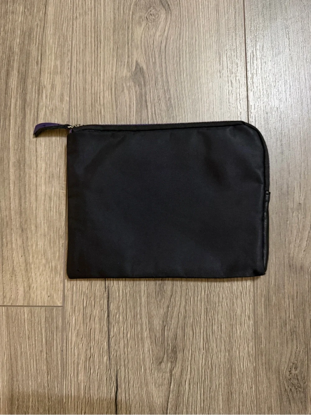 Tumi Black Nylon Travel Pouch with Purple Zipper Trim